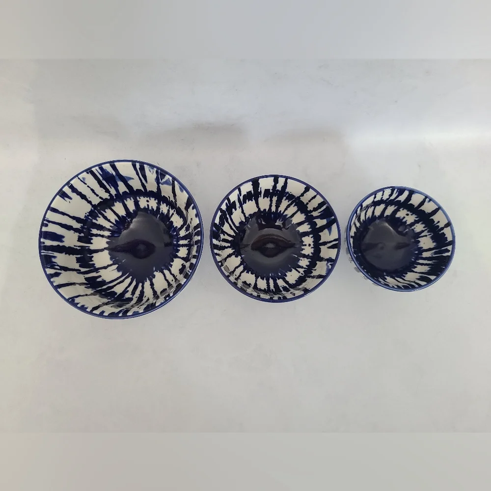 West Elm Indigo Tie-Dye Nesting Bowls (Set of 3)